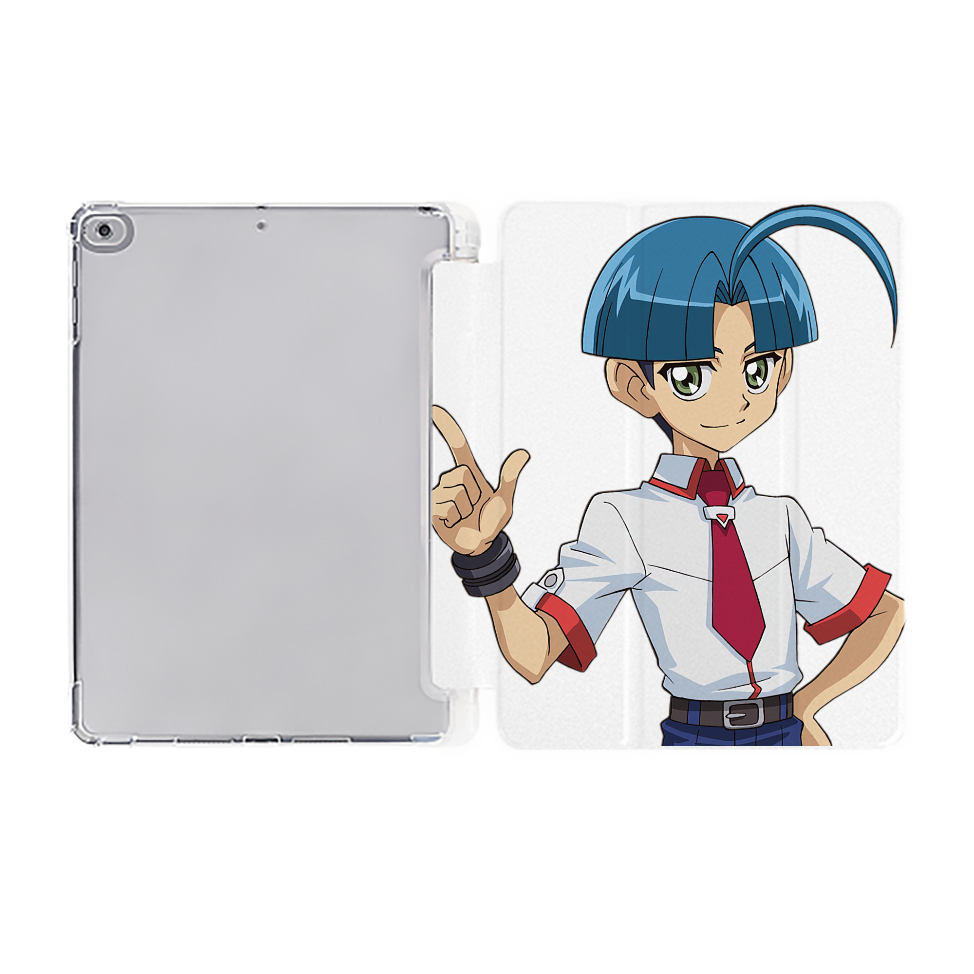 （画像用） 遊☆戯☆王 Yu-Gi-Oh! IPad ケース ペン収納付き 三つ折りスタンド PUレザー×シリコン 対応機種9.5/10.5/10.9インチ
